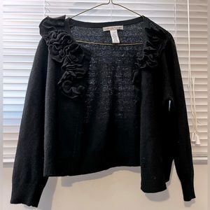 Angora & lamb wool cropped sweater cardigan blazer shrug